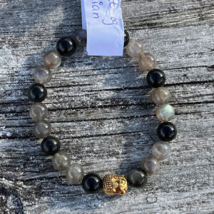 Labradoritt og obsidian gull